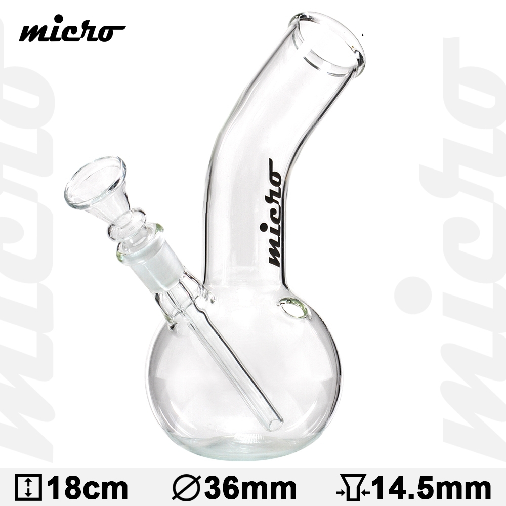 Micro Glass Bong | H: 18 cm - Ø: 36 mm