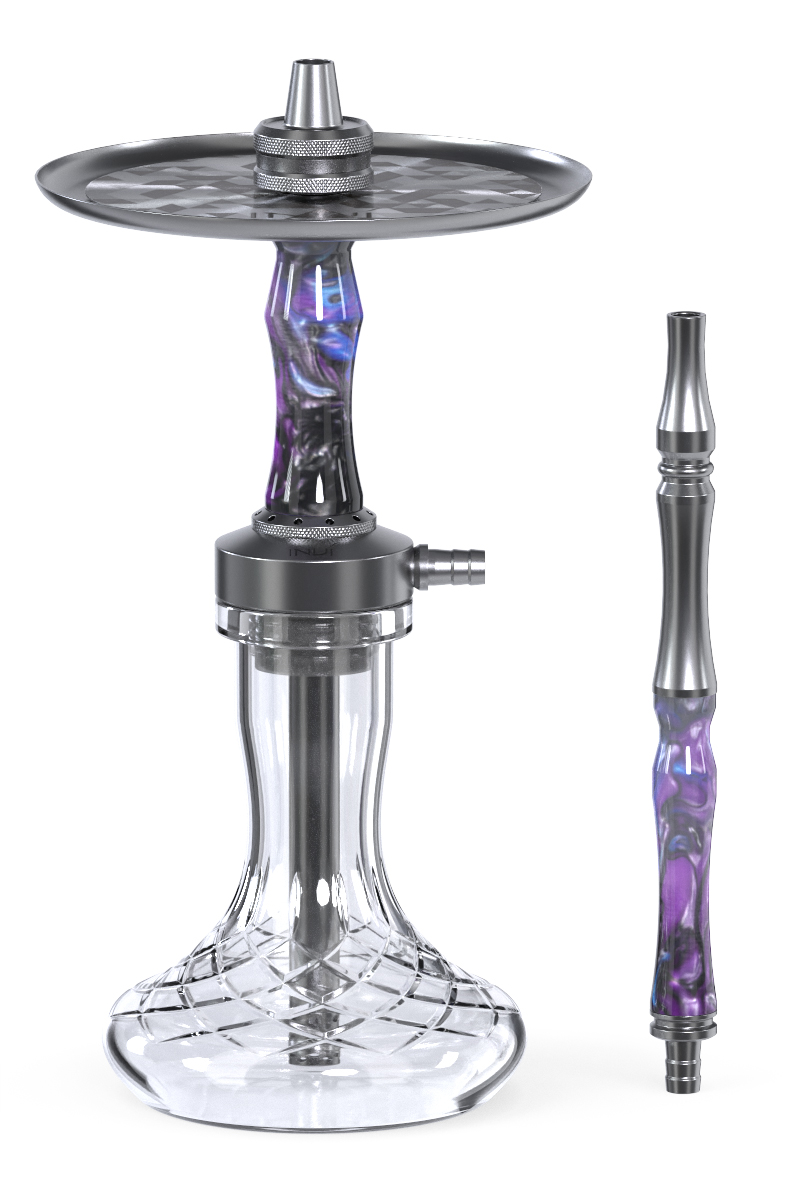 INVI Vertex Shisha Handcut Edelstahl Gun Metal - Black Blue Purple