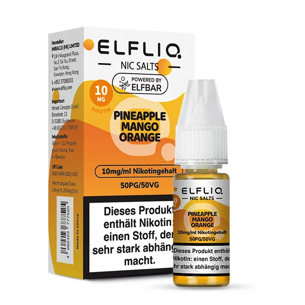 Elfbar ELFLIQ Liquid 10ml 10mg | Pineapple Mango Orange