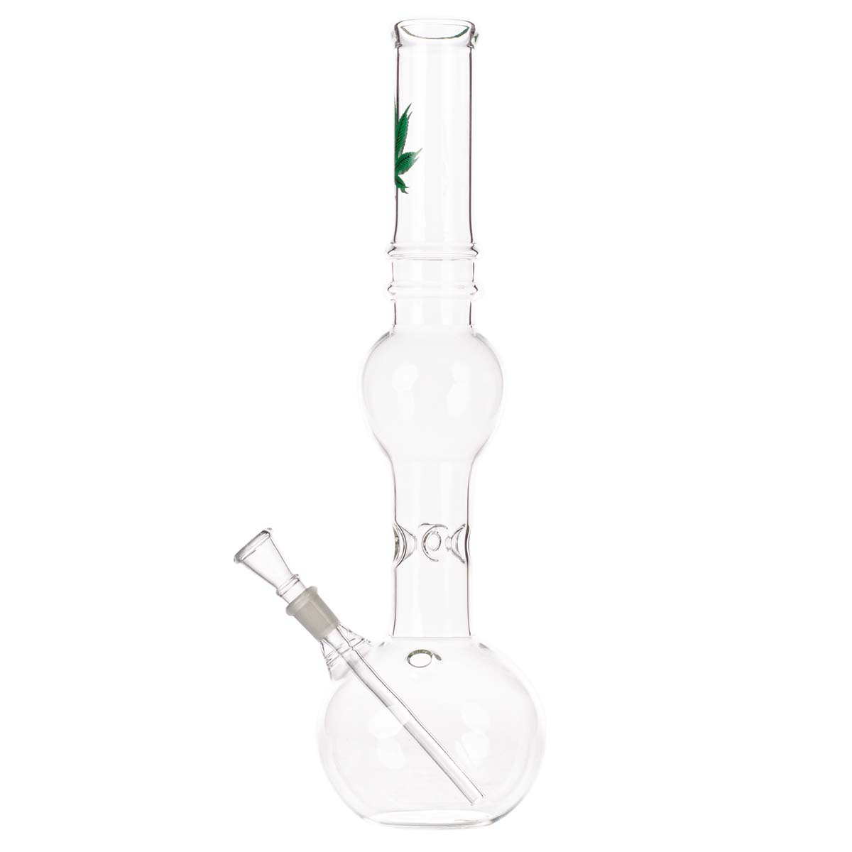 Leaf Green Line Glass Bong | H: 39 cm - Ø: 40 mm