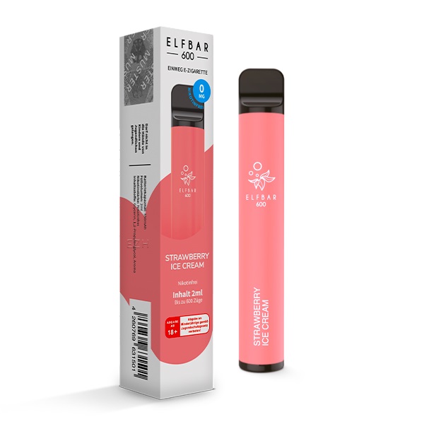 Elf Bar 600 E-Shisha Strawberry Ice Cream | ohne Nikotin