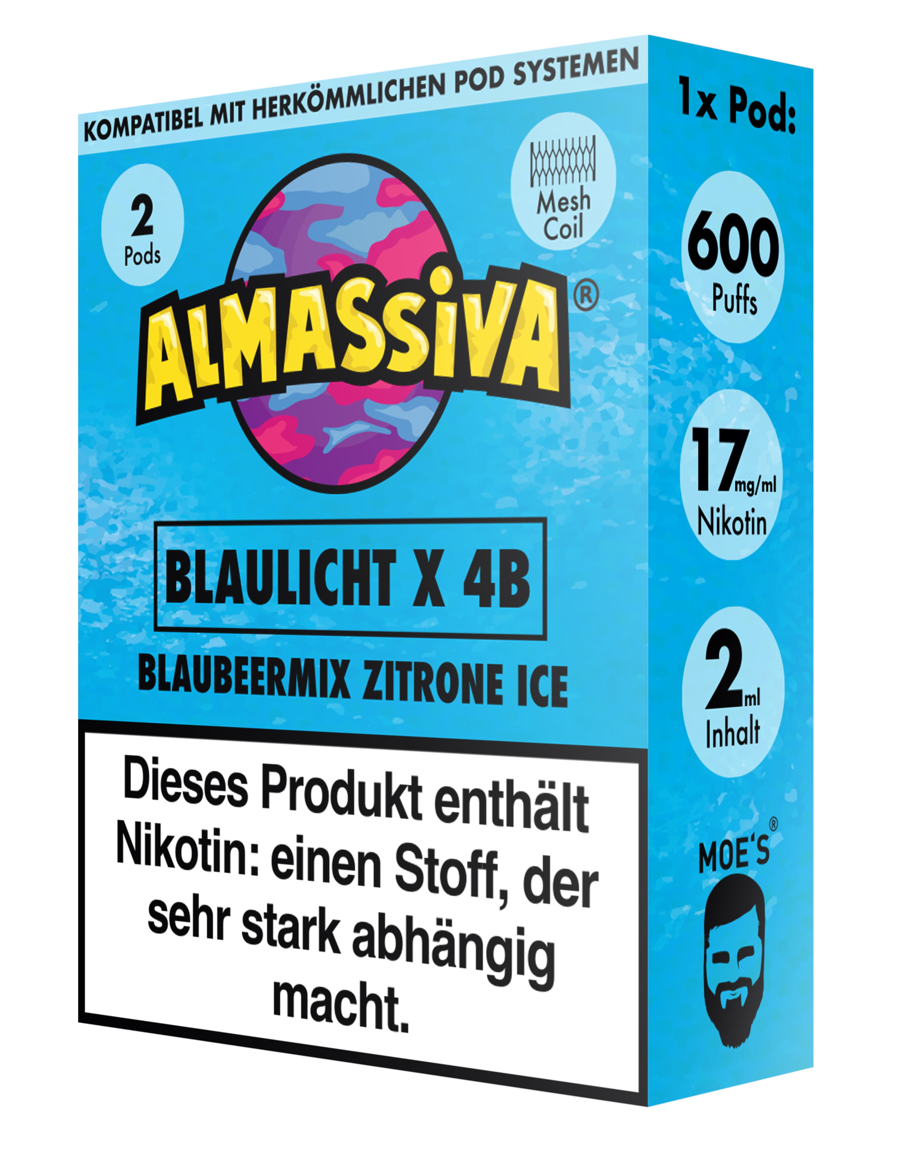 Al Massiva Vape POD (2 Stück) Blaulicht x 4B