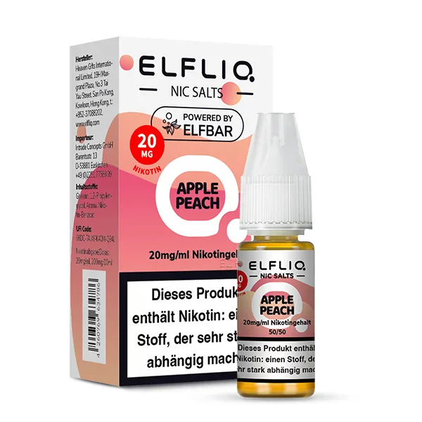 Elfbar ELFLIQ Liquid 10ml 20mg | Apple Peach